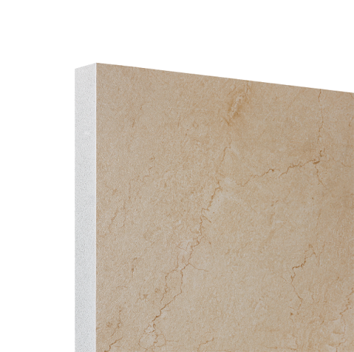 Фасадная панель ОМНИФАКТОР, светлый травертин, 900х600х35 мм, 0,54 м2, Кералайт